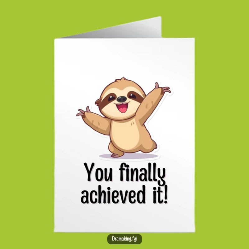 Free Printable Sloth Congratulations Card for a Relaxed Downloadable Achievement