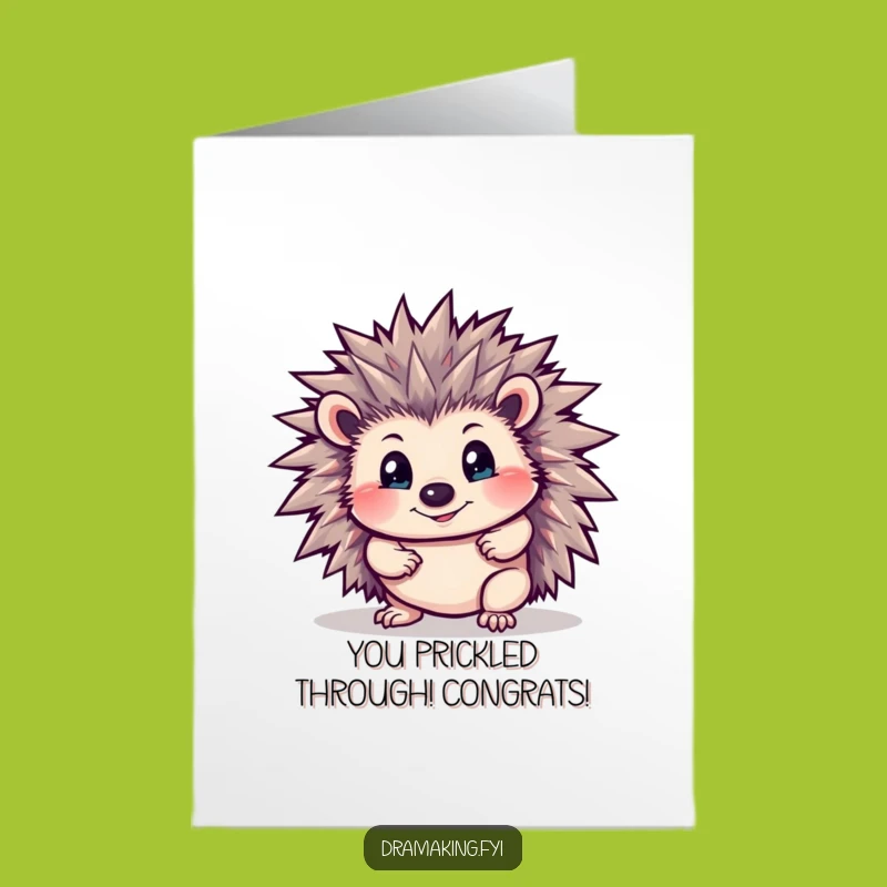 Free Printable Congrats Card: Spiky Hedgehog's Big Moment - Humorous Downloadable Gift