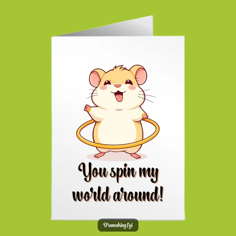 Free Printable Hamster Congrats Card: Hula Hoop Excitement Digital Download