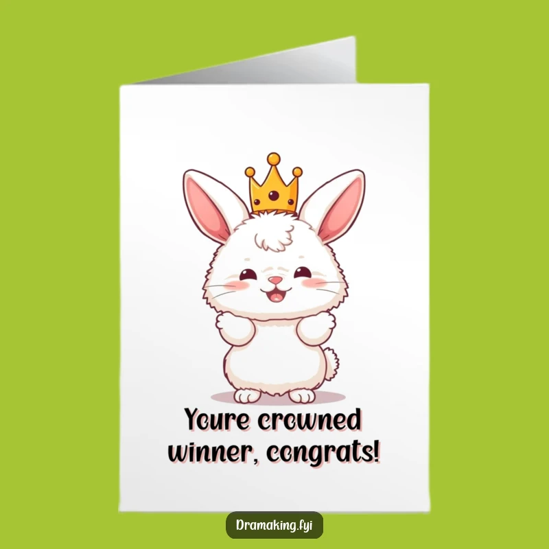 Free Printable Congrats Card: Royal Bunny, Dramatic Pose, Hilarious Downloadable Gift
