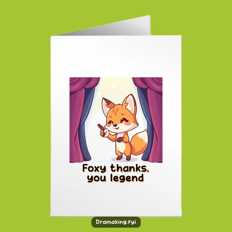 Free Printable Thank You Card: Fox Director, Funny Downloadable Gift for Talent
