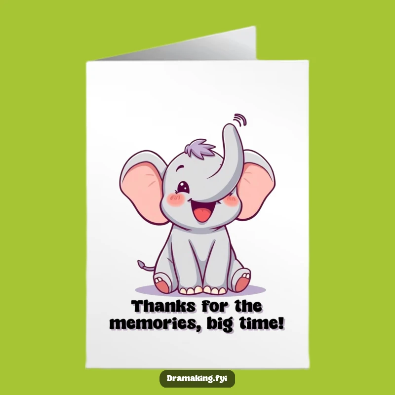 Free Printable Funny Elephant Thank You Card - Joyful Downloadable Gift