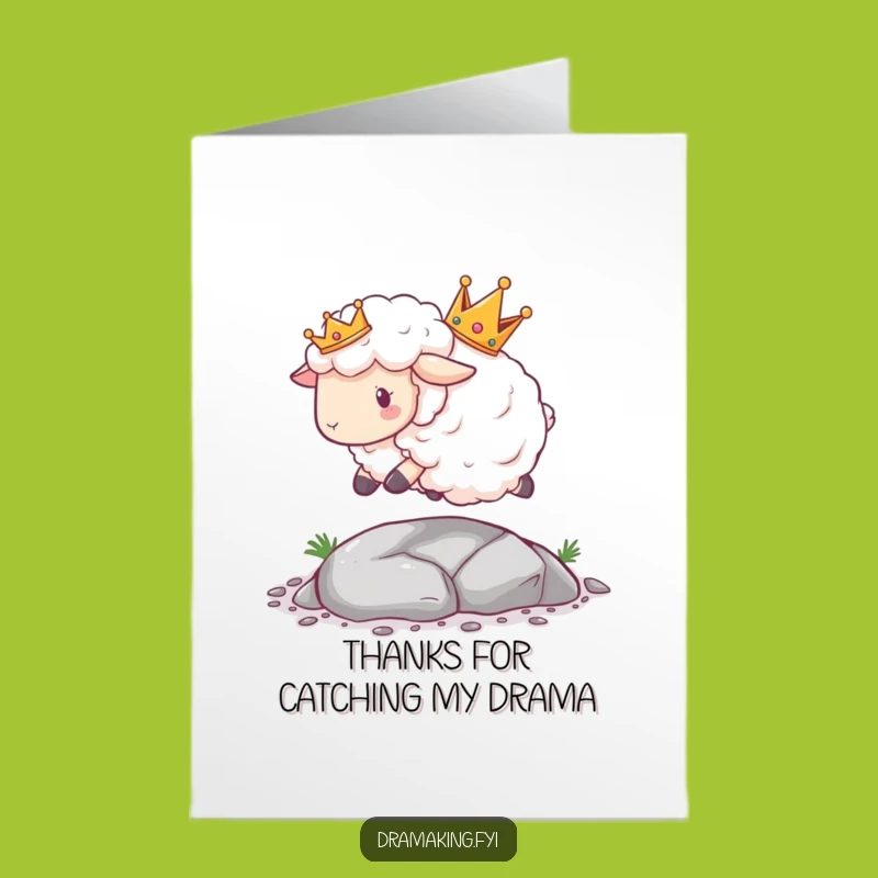 Free Printable Funny Sheep Thank You Card: Crowned Sheep Trips - Downloadable Gift