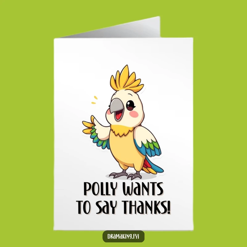 Free Printable Parrot Thank You Card - Dramatic Gratitude Downloadable