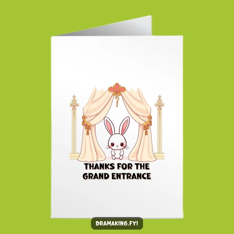 Free Printable Rabbit Thank You Card: Dramatic Reveal Funny Downloadable Gift!