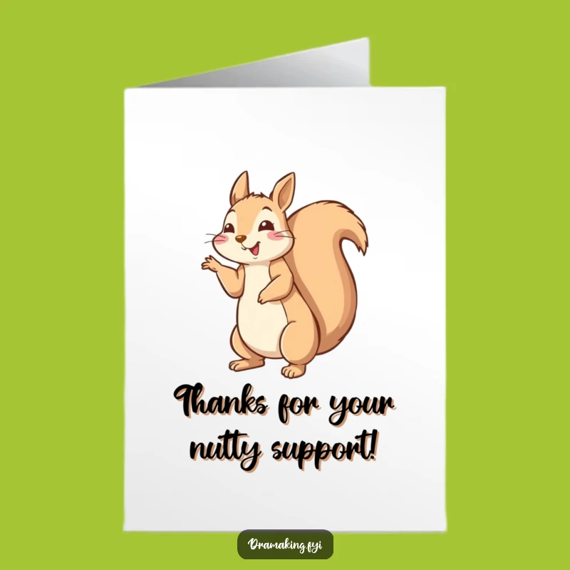 Free Printable Thank You Card: Squirrel Pose Downloadable Gratitude