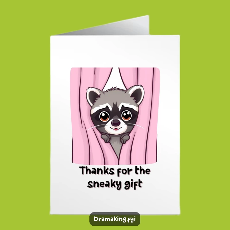 Free Printable Thank You Raccoon Card: Peek-a-Boo Thanks!