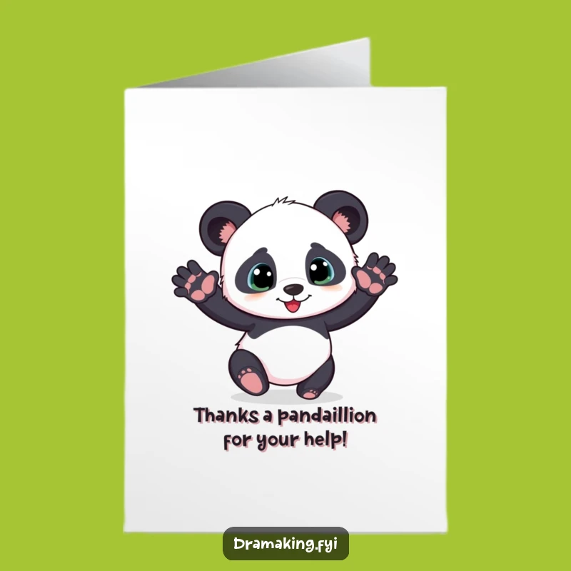 Free Printable Thank You Card: Panda Cub Pose Downloadable Gratitude