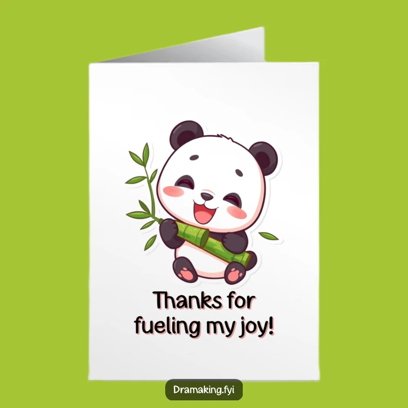 Free Printable Thank You: Panda Munching Bamboo - Funny Downloadable Gift