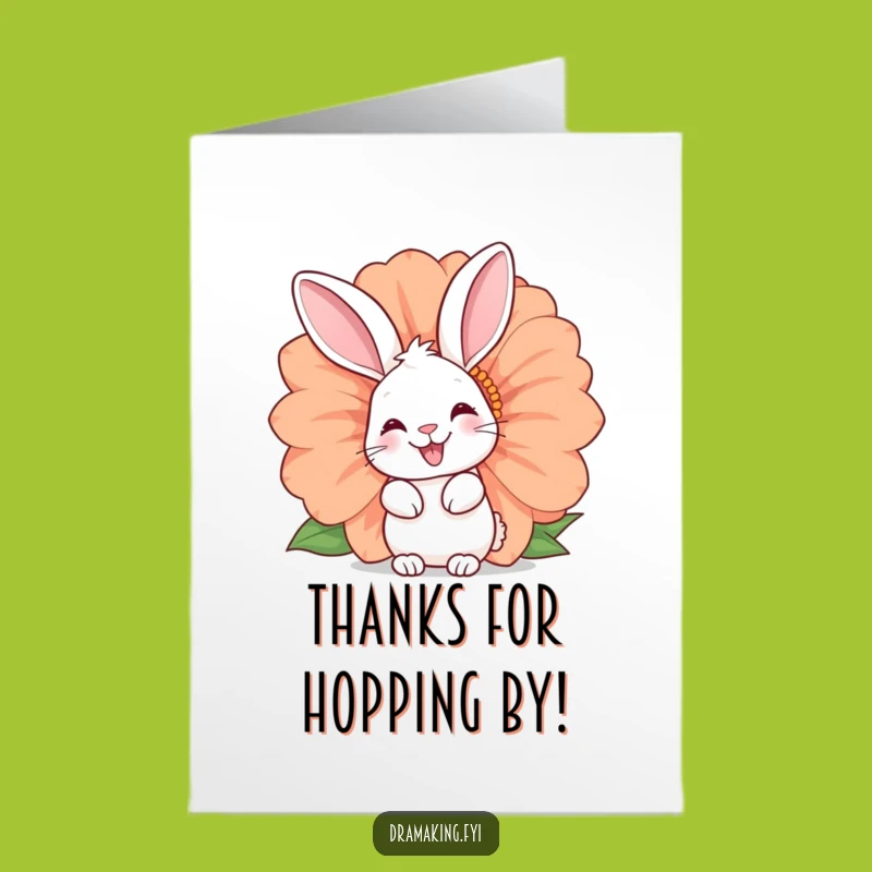 Free Printable Thank You Card: Funny Rabbit Peeking Hilarious Downloadable Note