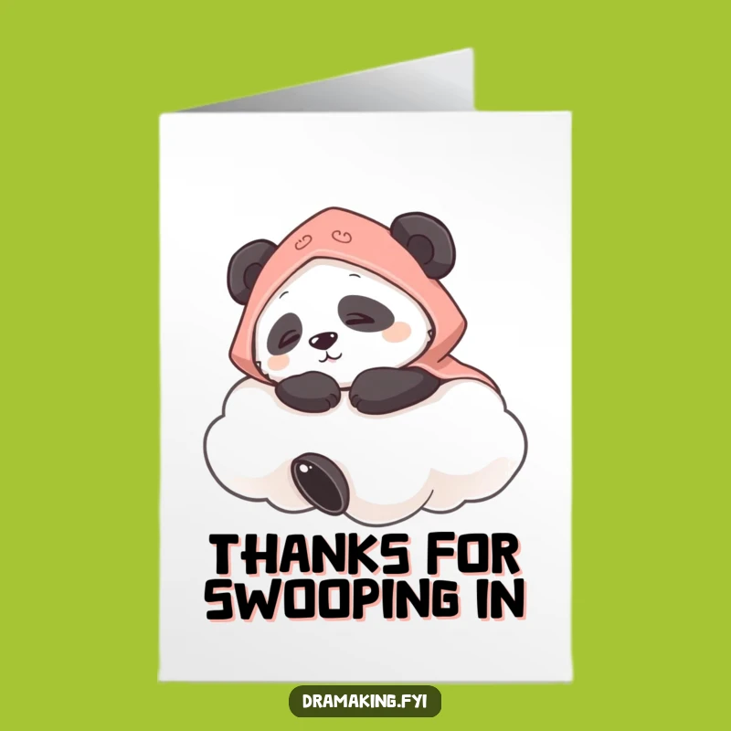 Free Printable Panda Thank You Card: Napping Cloud Cape Bear