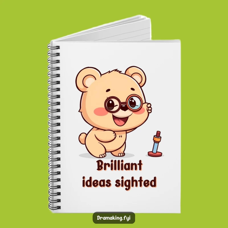 Funny Bear Cub Monocle Notebook - Journal Your Curious Observations