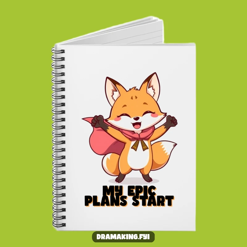 Funny Hero Fox Cape Notebook - Journal Your Triumphant Adventures