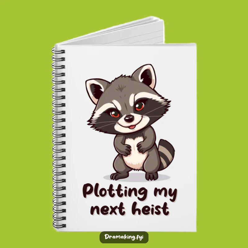 Funny Raccoon Notebook: Dramatic Pose, Sly Smile Journal, Hilarious Stationery Gift