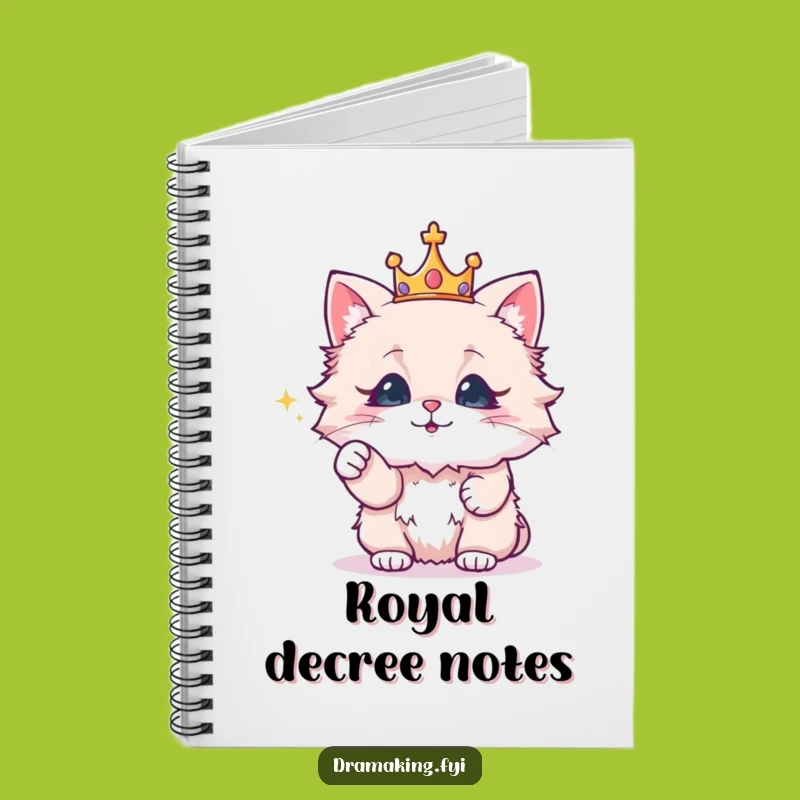 Funny Royal Cat Crown Notebook: Jot Down Royal Decrees