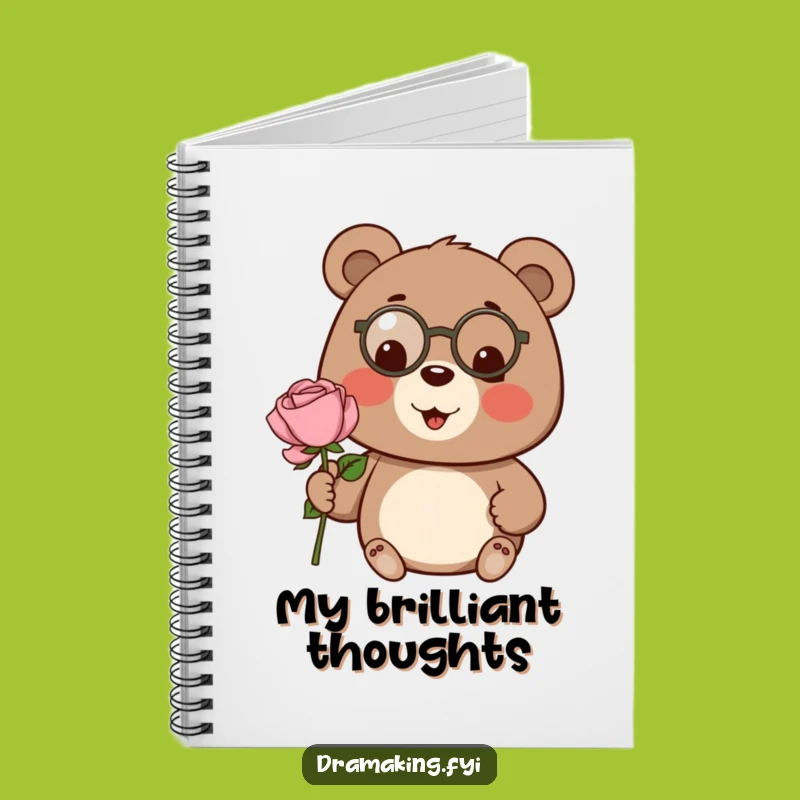 Funny Bear Monocle Notebook - Jot Down Elegant Thoughts Gift!
