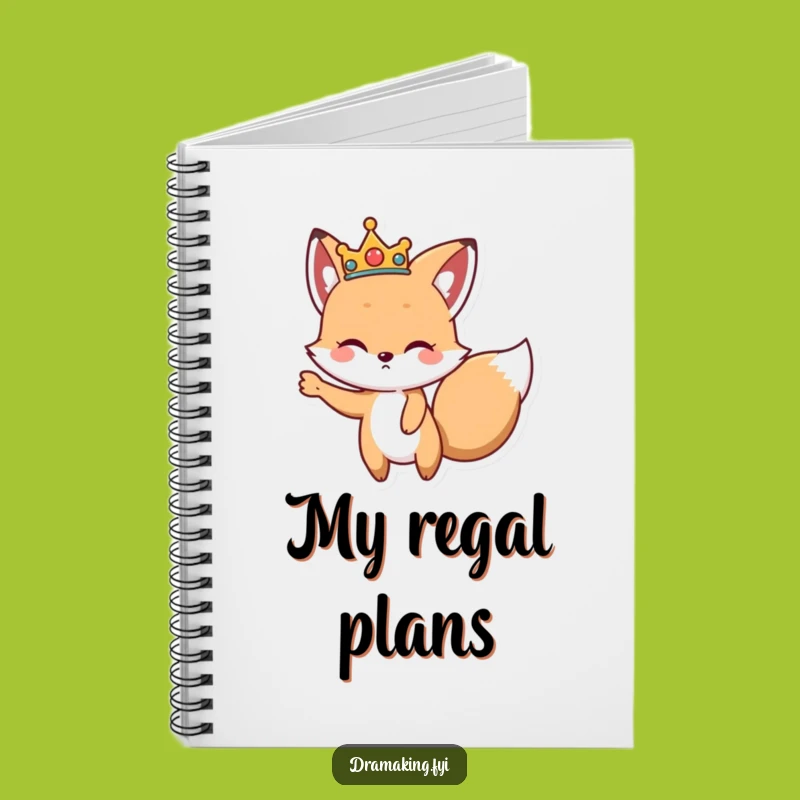 Funny Regal Fox Notebook: Dramatic Crowned Fox for Your Royal Notes