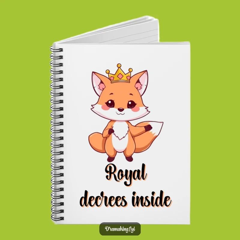 Funny Fox King Notebook: Royal Pose Journal, Majestic & Hilarious Gift!