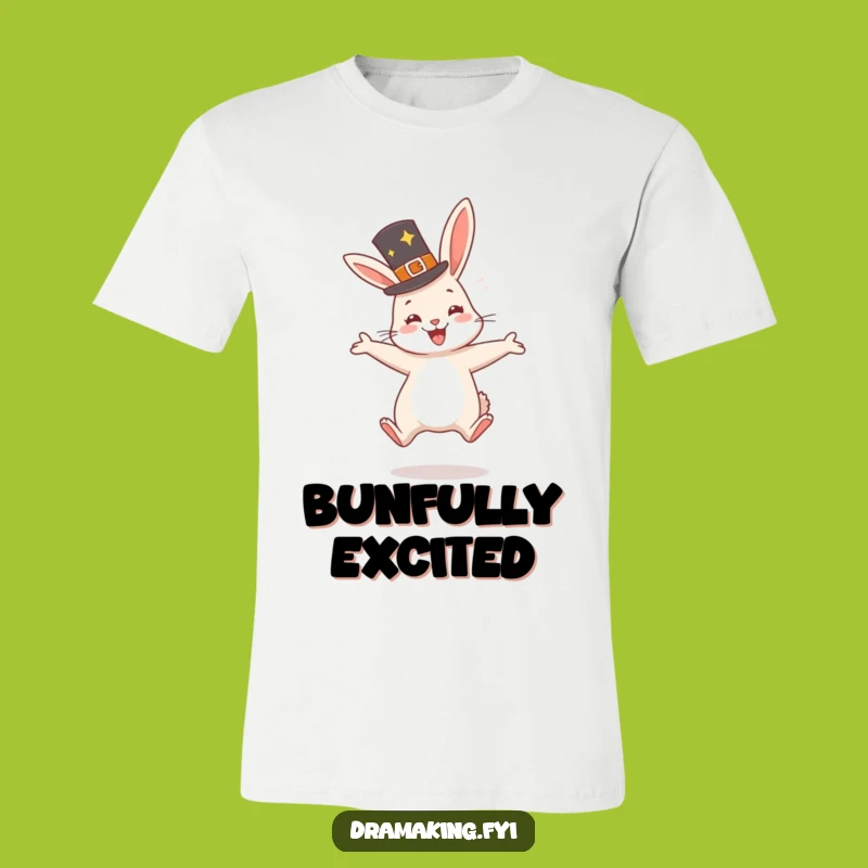 Funny Rabbit Hat T-Shirt: Jumps for Joy, Perfect Gift for Cheerful Spirits