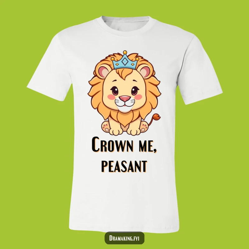 Funny Lion Cub Crown T-Shirt: Sparkly & Regal Tee for True Rulers!