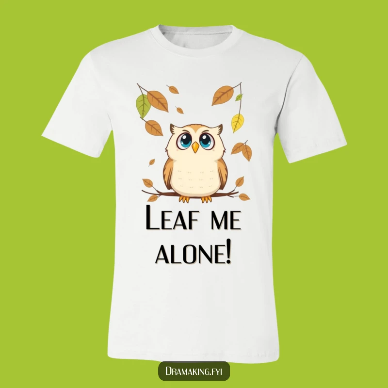 Funny Owl Leaf Fall T-Shirt: Wear Your Autumn Surprise Hilariously