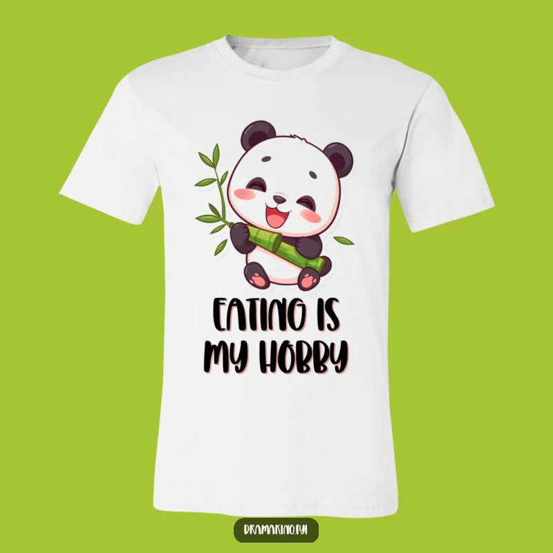 Funny Panda Bamboo Munching T-Shirt: Relaxed Character Tee for Casual Comfort
