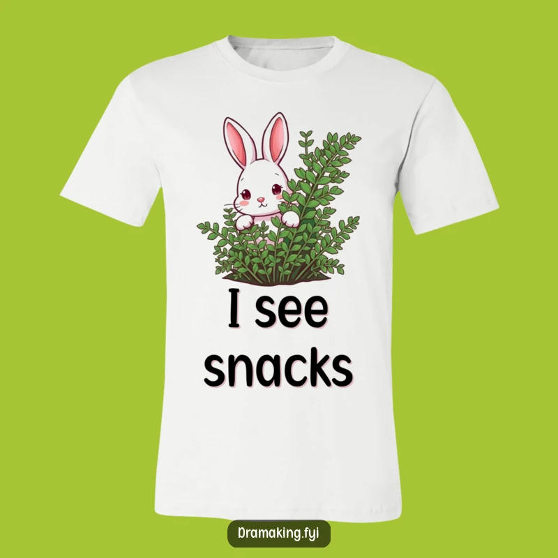 Funny Rabbit Fern T-Shirt: Curious Peek-a-Boo Tee for Shy Friends!