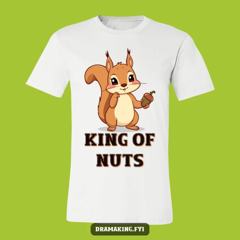 Funny Squirrel Acorn Scepter T-Shirt - Woodland Royalty Tee, Perfect Funny Gift