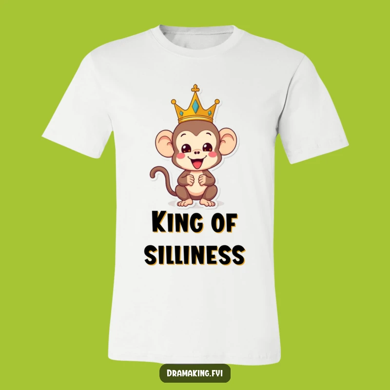 Funny Monkey King T-Shirt: Regal & Silly Pose Apparel Gift