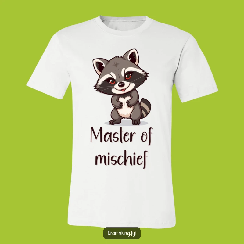 Funny Raccoon T-Shirt: Dramatic Sly Smile Pose, Hilarious Animal Tee, Great Gift