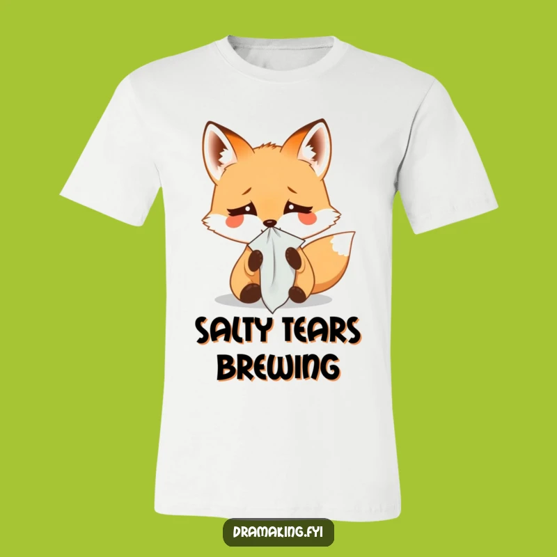 Funny Fox Weeping T-Shirt: Cute Little Fox Tearful Comedy Tee Gift