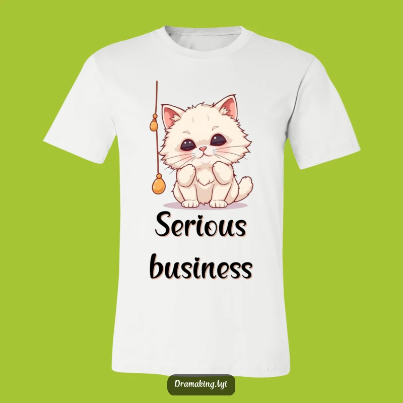 Funny Cat Batting String T-Shirt - Hilarious Pet Tee & Perfect Funny Gift