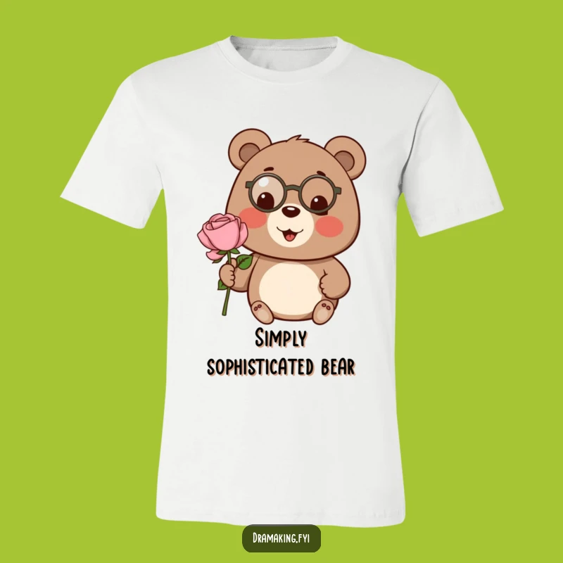 Funny Bear Monocle Shirt - Elegant Rose Presenter Tee Gift!