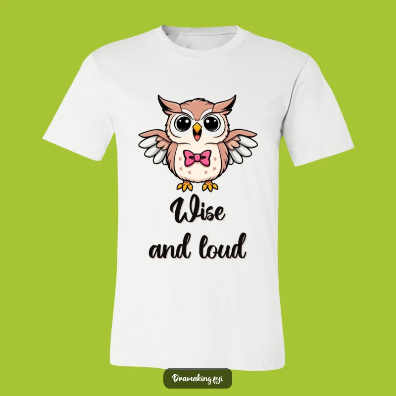 Funny Triumphant Owl Bowtie T-Shirt - Wise & Hilarious Apparel