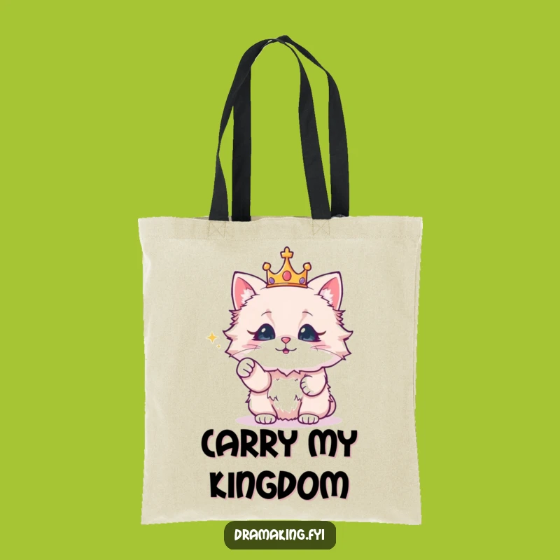 Funny Royal Cat Crown Tote Bag: Carry Your Treasures