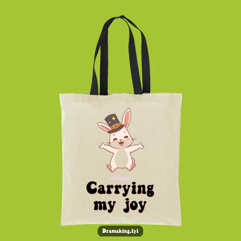 Funny Rabbit Hat Tote Bag: Carry Your Cheer, Perfect Gift for Happy Haulers