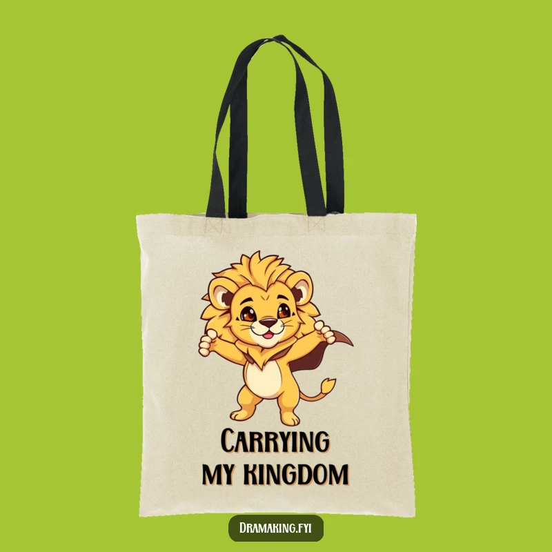 Funny Lion Cub Cape Tote: Carry Your Heroism in This Funny Bag