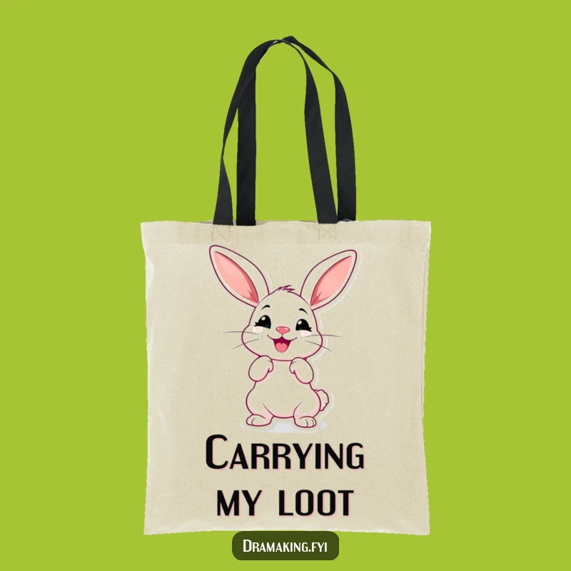 Funny Dramatic Rabbit Tote Bag - Hilarious Long-Eared Pose Carryall for Everyday Flair