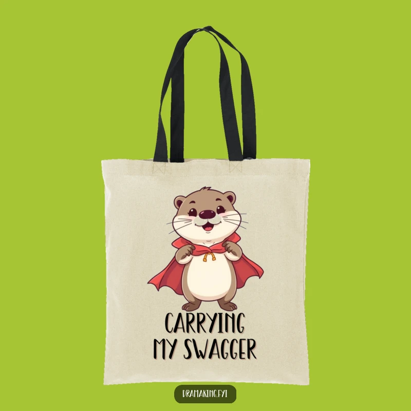 Funny Otter Hero Tote Bag: Carry Your Confidence with Funny Flair!