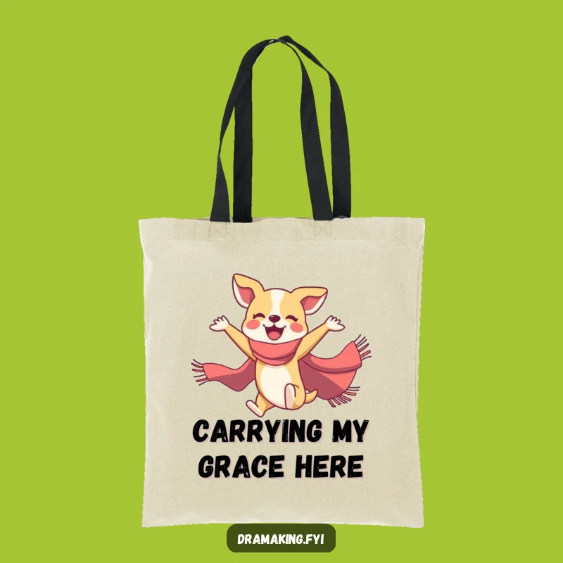 Funny Dog Ballet Tote Bag: Joyful Pooch Accessory, Perfect Quirky Funny Gift