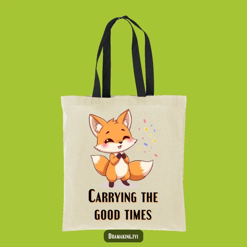 Funny Fox Glam Tote Bag: Humorous Confetti Design for Stylish Shoppers