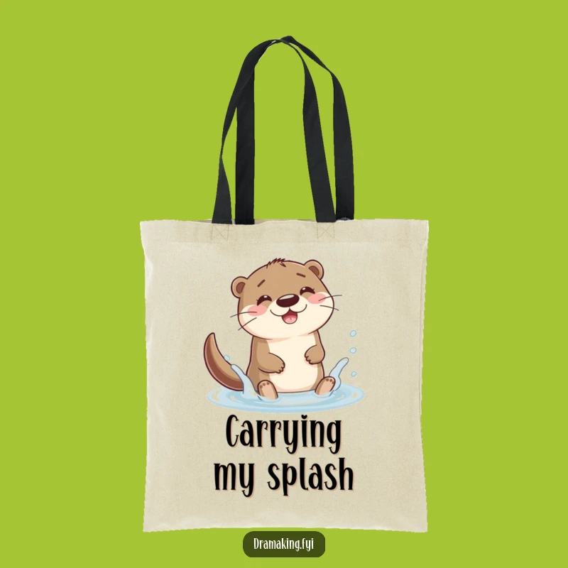 Funny Otter Splash Tote Bag: Joyful & Practical Gift for Everyday Fun!