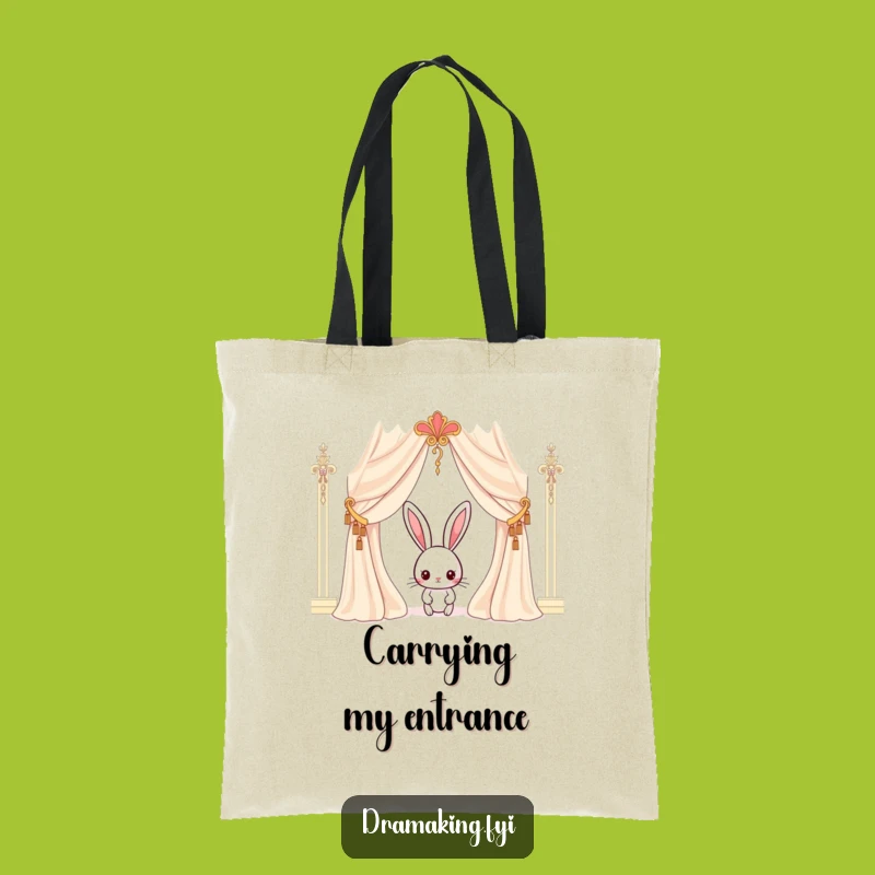 Funny Rabbit Curtain Tote Bag: Curious Character Carry-All for Your Essentials