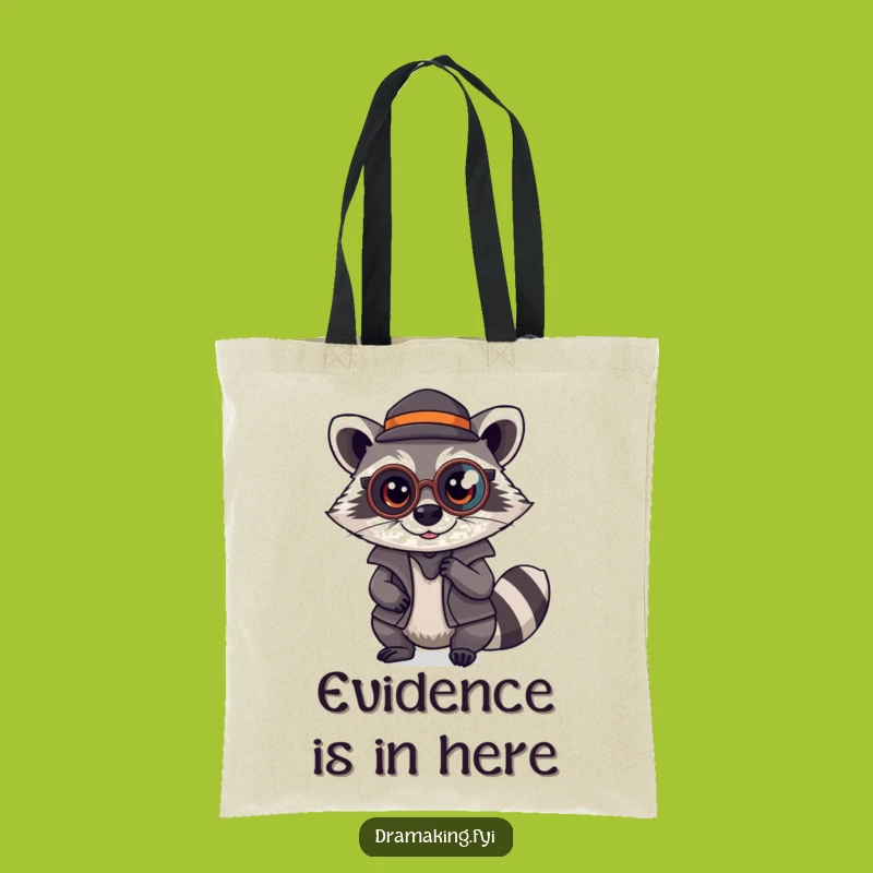 Funny Raccoon Detective Tote: Carry Your Case Files in Style