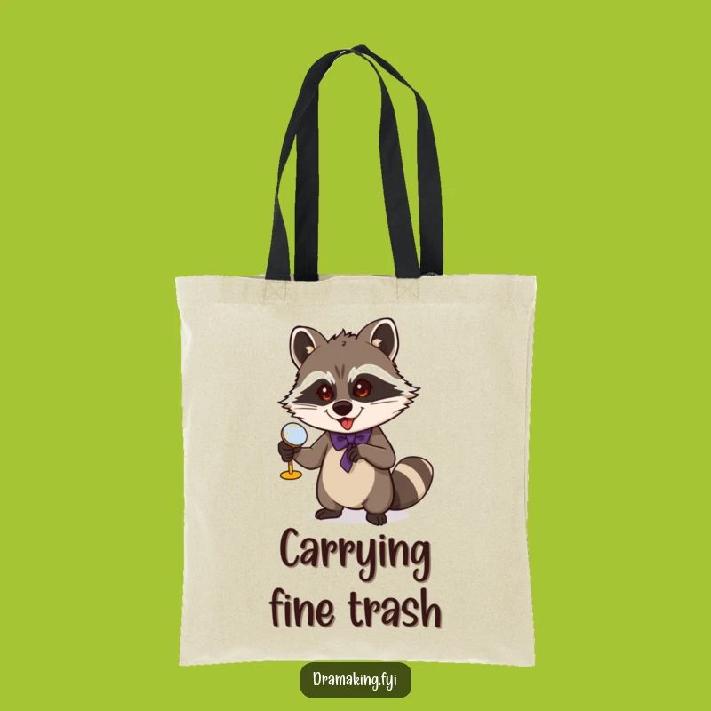 Funny Raccoon Tote Bag: Mischievous Opera Carrier, Hilarious Theater Gift