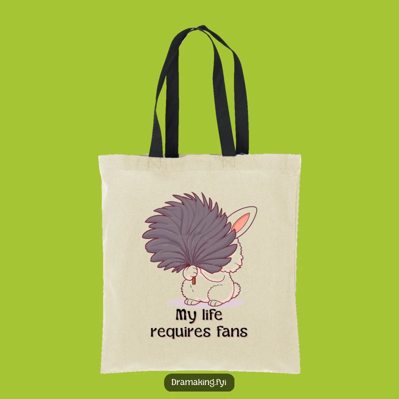 Funny Bunny Fanning Tote Bag: Chic Fluffy Rabbit Carry-All Gift for Shoppers